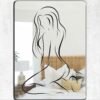 Mirror featuring a stylish and elegant design of a confident female figure