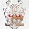 Mirror featuring a vibrant and colorful design of an Oni, a mythical creature from Japanese folklore