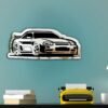 Mirror featuring a stylish black illustration of a car