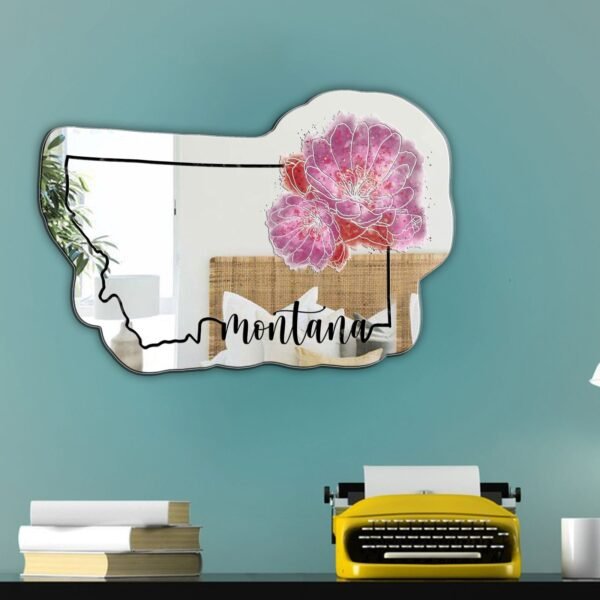 Watercolor Montana and State Flower Mirror - Custom Acrylic Mirror Featuring Watercolor Design