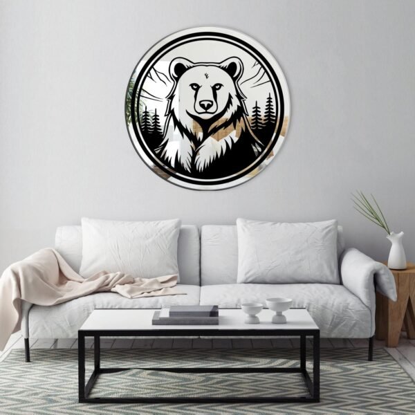 Bear Patch Decorative Wall Mirror - Custom Acrylic Mirror Featuring Bear Design
