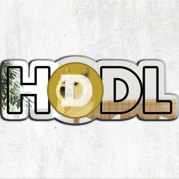 Dogecoin DOGE Cryptocurrency Acrylic Mirror - Custom Mirror Featuring Dogecoin Design