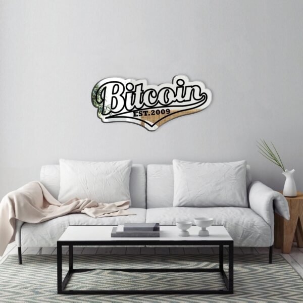 Bitcoin Retro Logo BTC Acrylic Mirror - Custom Mirror Featuring Bitcoin Design