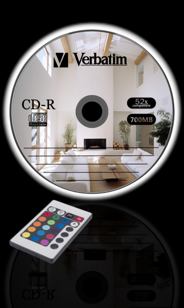 Verbatim RGB light disc Mirror | LED CD mirror