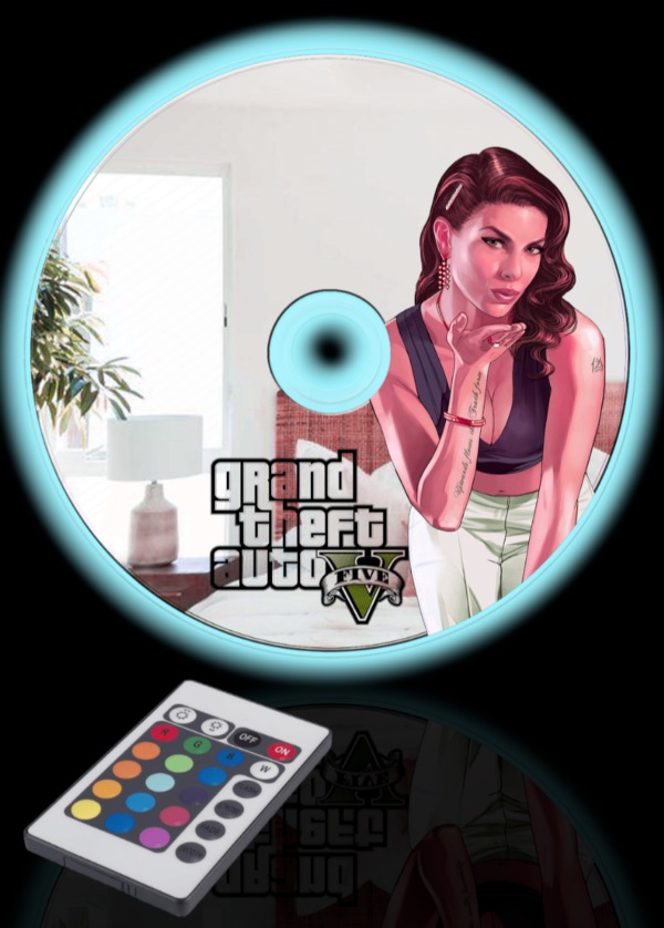 "GTA V 5" RGB light disc Mirror | Neon LED CD mirror