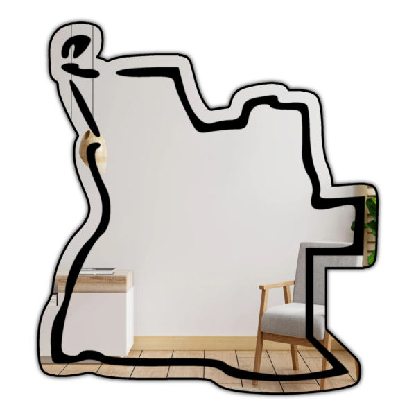 Angola Minimalistic Country Outline Mirror