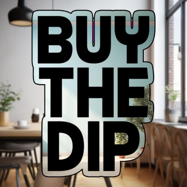 Buy the Dip Crypto Cryptocurrency Gift Idea Black Text Mirror