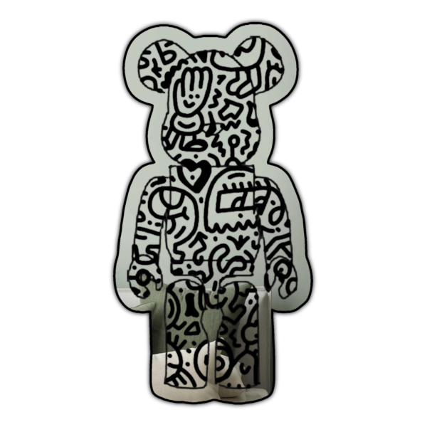 Doodle print Bearbrick Mirror