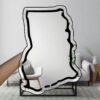 Ghana Gaana Minimalistic Country Outline Mirror