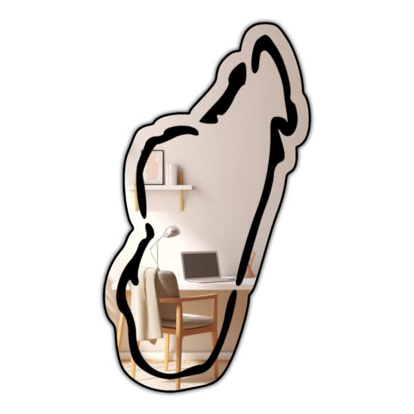 Madagascar Madagasikara Minimalistic Country Outline Mirror