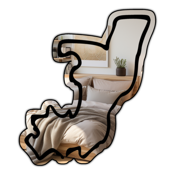 Republic of the Congo Congo Brazzaville Minimalistic Country Outline Mirror