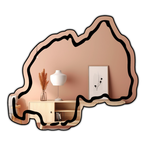 Rwanda Minimalistic Country Outline Mirror