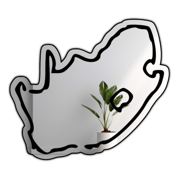 South Africa Suid Afrika Minimalistic Country Outline Mirror