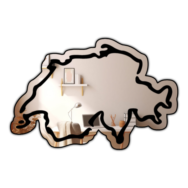 Switzerland Suisse Minimalistic Country Outline Mirror