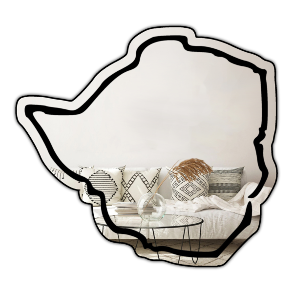 Zimbabwe Minimalistic Country Outline Mirror