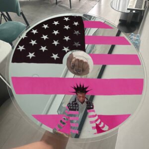 Lil Uzi Vert Pink Tape CD mirror with bold artwork and a minimalist acrylic backing, ideal for music-inspired interiors