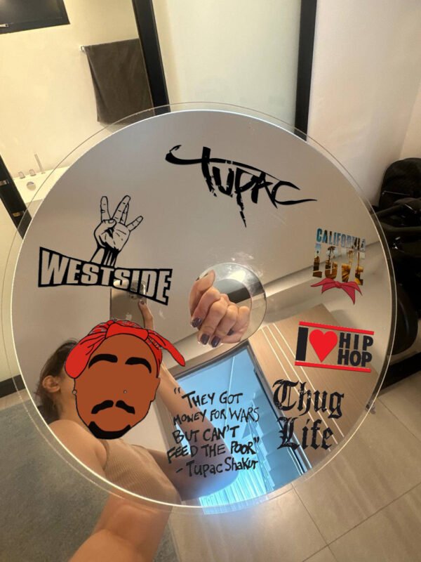 Tupac CD Wall Mirror | Hip-Hop Inspired Decor