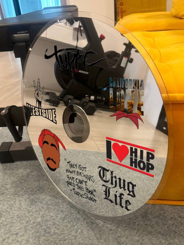 Show your love for Tupac and hip-hop culture with this artistic CD mirror