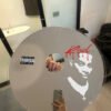 Playboi Carti Whole Lotta Red CD-shaped mirror with bold album art and sleek acrylic design, perfect for modern decor