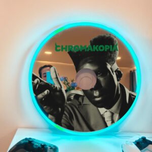 Close-up of Tyler the Creator Chromakopia RGB CD Mirror