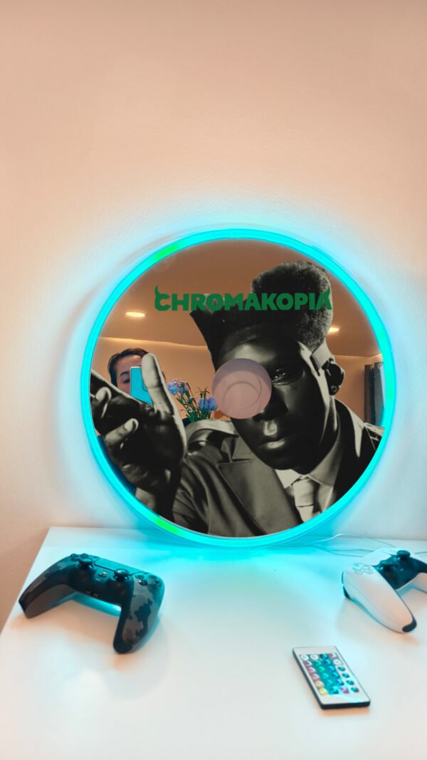 Close-up of Tyler the Creator Chromakopia RGB CD Mirror