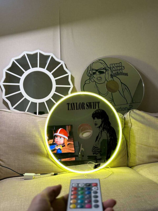 Taylor Swift Acrylic Mirror with LED Lights – Customizable Colors