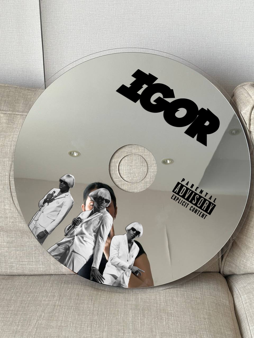 Tyler, The Creator IGOR CD Mirror with a sleek, reflective finish.