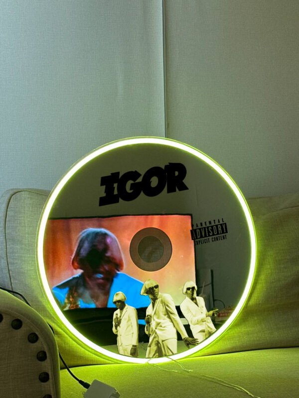 Tyler, The Creator IGOR neon CD mirror with multi-color RGB lighting