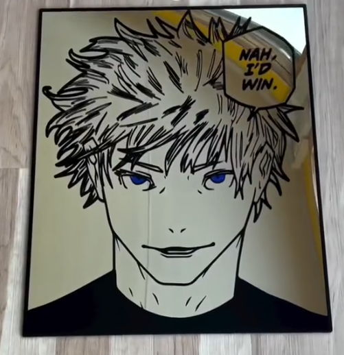 Gojo Satoru Mirror – "Nah, I'd Win" Jujutsu Kaisen Anime Wall Art