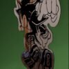 Shadow the Hedgehog dynamic jump-pose adhesive acrylic wall mirror with black PVC backing on green textured wall