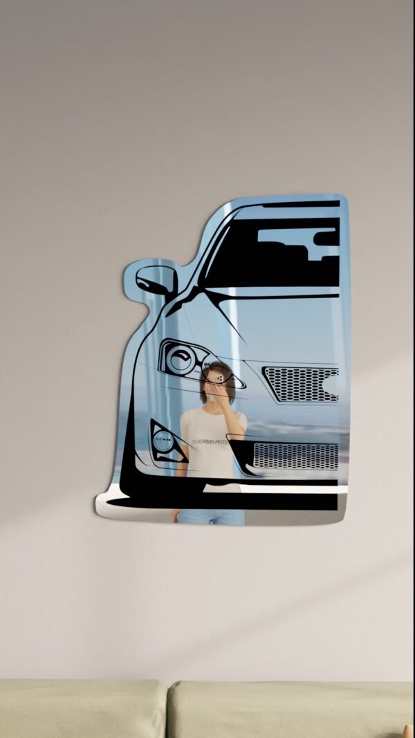 Lexus 2012 IS front view mirror with aggressive headlight detail