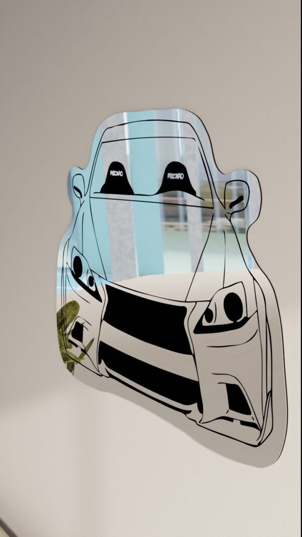 Front view Lexus IS250 mirror art with sharp headlights and grille