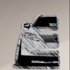 Lexus rear view acrylic wall mirror with detailed taillights and exhaust